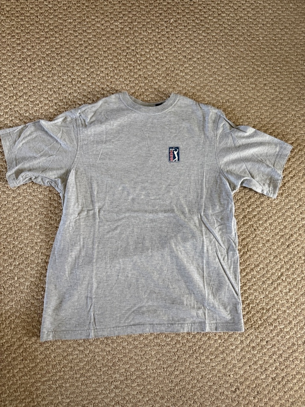 Men's Gray PGA Tour Short-Sleeve Crewneck Tee with Small Chest Patch